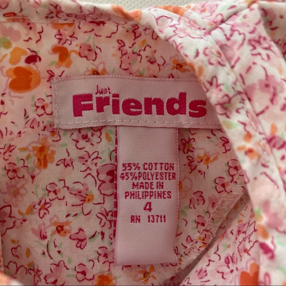 Vintage Girls 4 Floral Smocked Dress Spring Summer Easter Pink - Picture 11 of 11